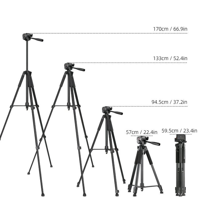 Сгъваем Статив-Трипод за Фография, GKK Aluminum tripod, Черен (3)