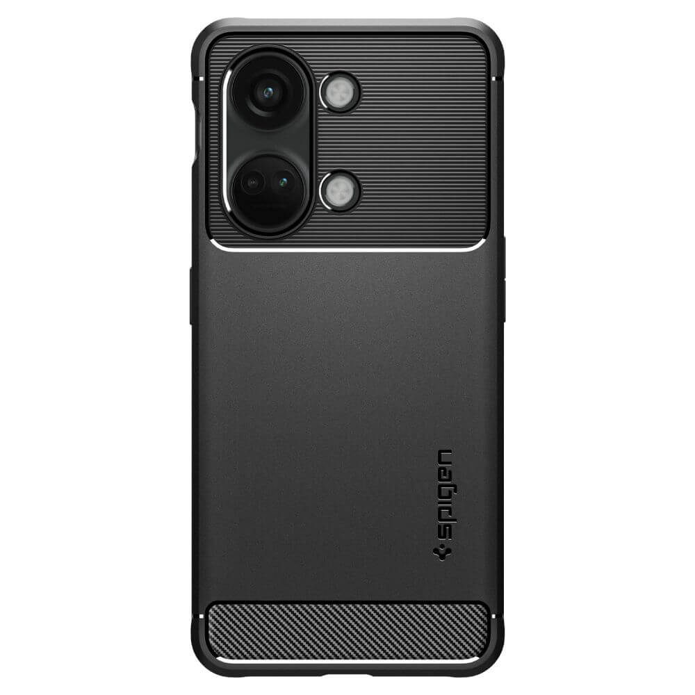 Противоударен Силиконов Калъф за Oneplus Nord 3, Spigen Rugged Armor Case, Черен (2)