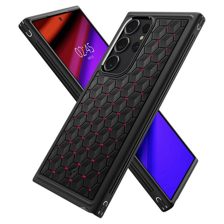 Противоударен Калъф за Samsung S24 Ultra, Spigen Cryo Armor Case, Червен (6)