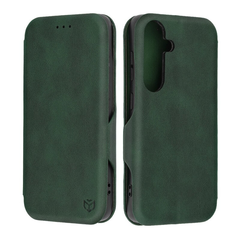 Кожен Калъф за Samsung S24 Plus, Tech-Protect Techsuit Safe Book Case, Зелен