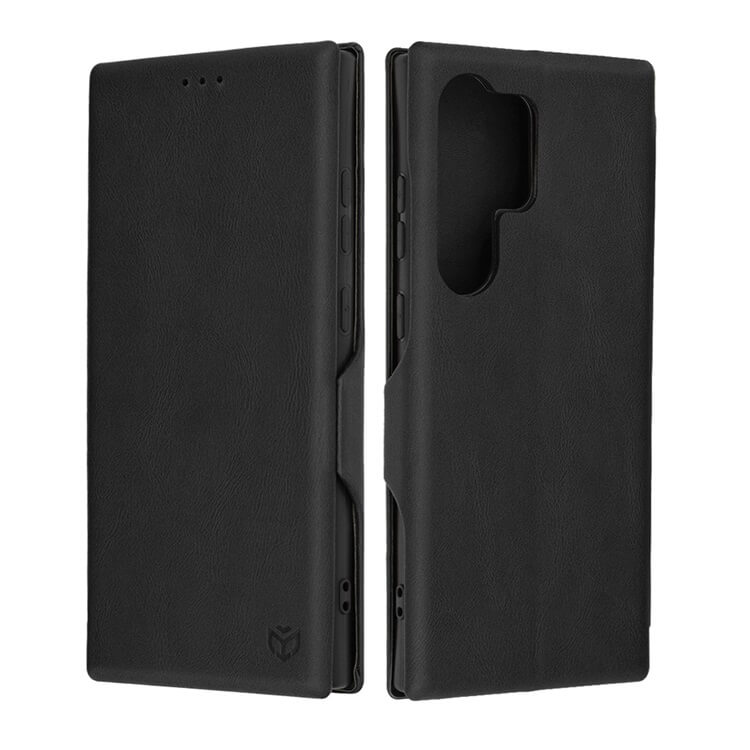Кожен Калъф за Samsung S24 Ultra, Tech-Protect Techsuit Safe Book Case, Черен