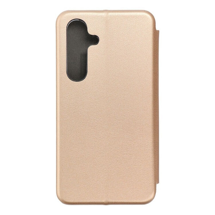 Кожен Калъф за Samsung S24, Forcell Elegance Book Case, Златист (2)