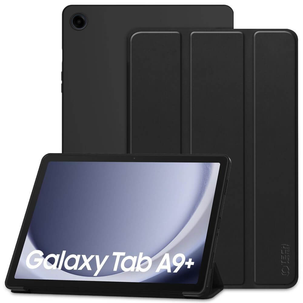 Калъф за Samsung Tab A9 Plus 11", Tech-Protect TriFold Leater Case, Черен