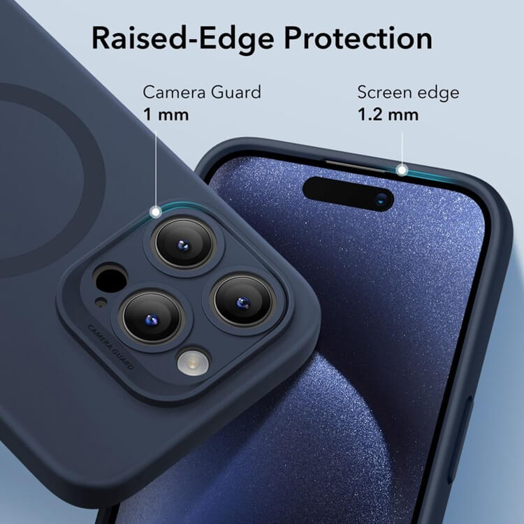 Magsafe Силиконов Калъф за iPhone 15 Pro Max, ESR Cloud Magnetic Case, Син (6)