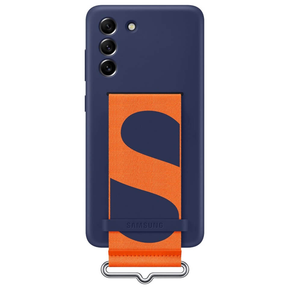 Оригинален Силиконов Калъф за Samsung S21 FE, Silicone Cover Strap Case EF-GG990TNEGWW, Син (2)