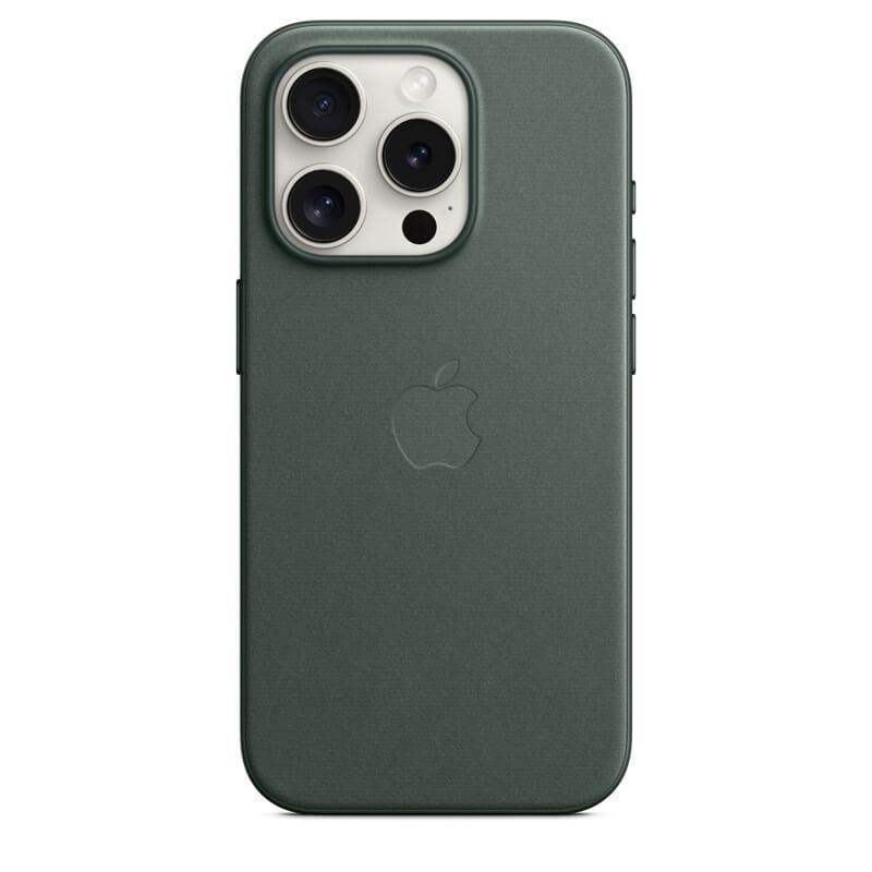 Оригинален Тъкан Калъф за iPhone 15 Pro Max, FineWoven Magsafe Case MT503ZM/A, Зелен