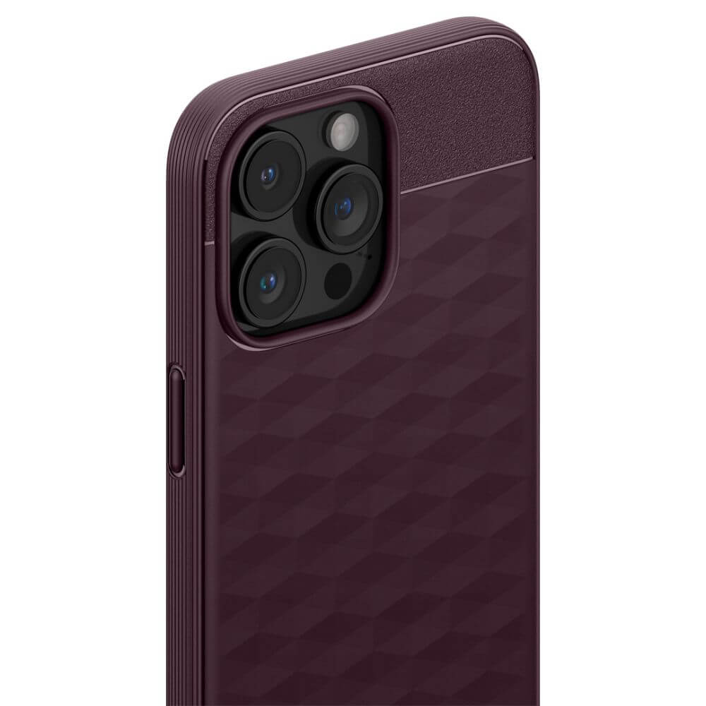 Magsafe Калъф за iPhone 15 Pro, Spigen Caseology Parallax, Бордо (7)