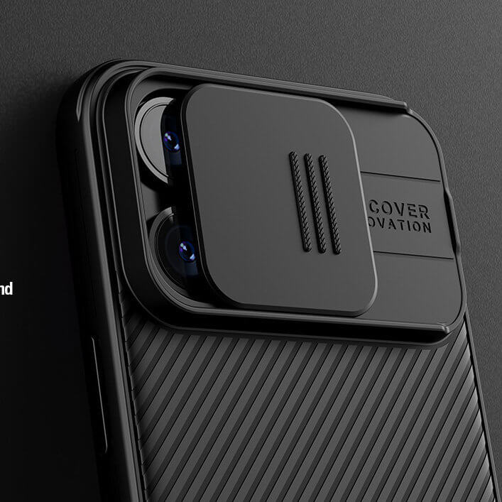 Magsafe калъф с Плъзгач за Камера за iPhone 15 Pro Max, Nillkin CamShield Pro Case, Черен (7)