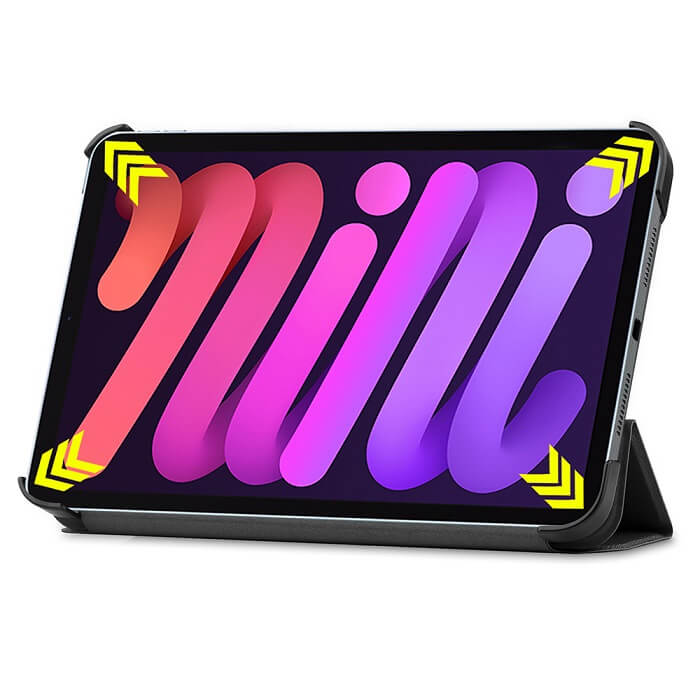 Калъф за iPad Mini 6/7 2024, TriFold Leater Case, Черен (5)