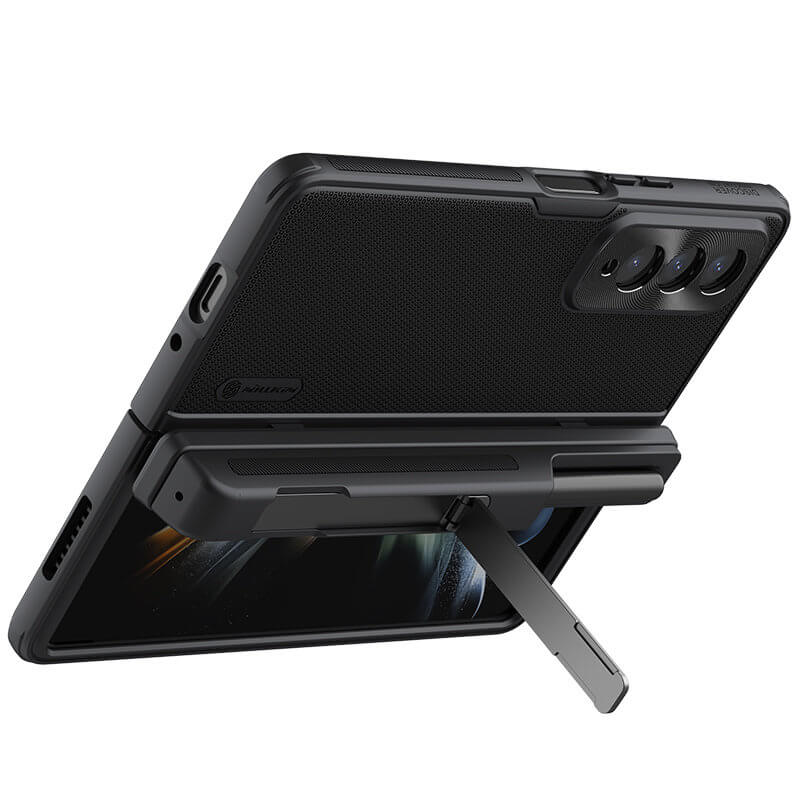 Калъф с S Pen Поставка за Samsung Z Fold 4, Nillkin Super Frosted Shield Armor Case, Черен (3)