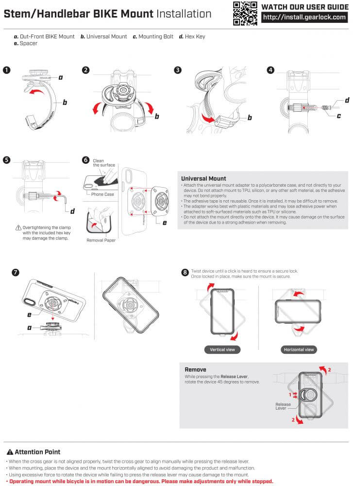 Стойка за Велосипед, Spigen Gearlock MS100 Bike Mount Stem, Черен (8)