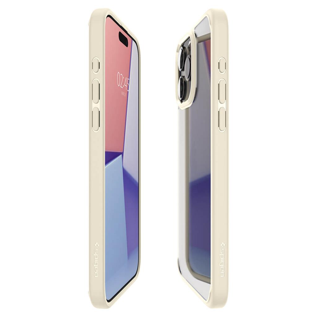 Противоударен Калъф за iPhone 15 Pro Max, Spigen Ultra Hybrid Case, Бежов (3)