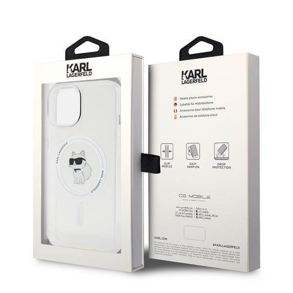 Magsafe Калъф за iPhone 15, Karl Lagerfeld IML Choupette Case, Прозрачен (8)