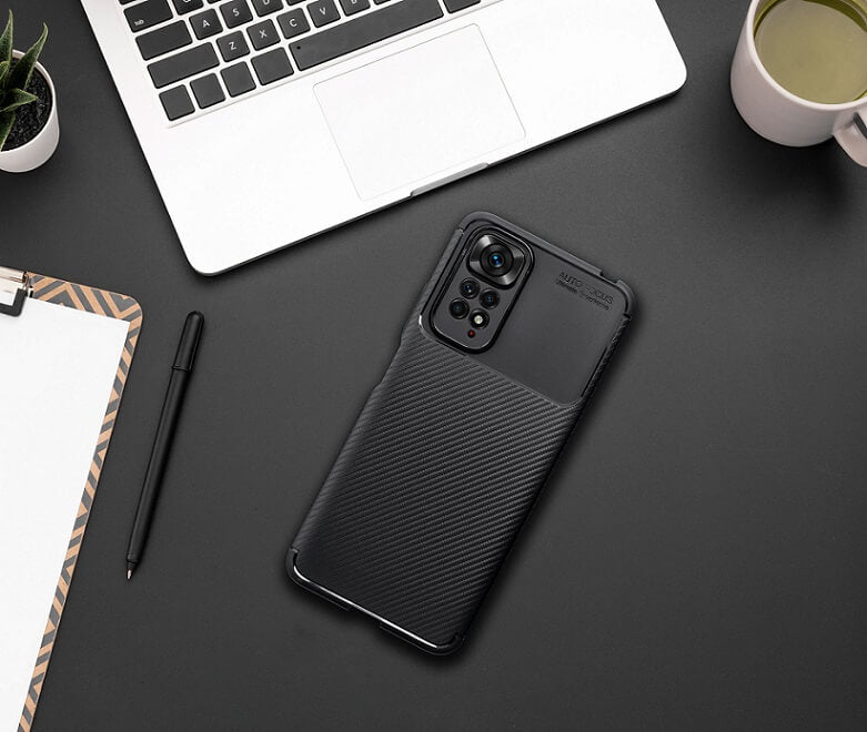 Силиконов Калъф за Xiaomi Redmi Note 9, New Carbon Case, Черен (6)