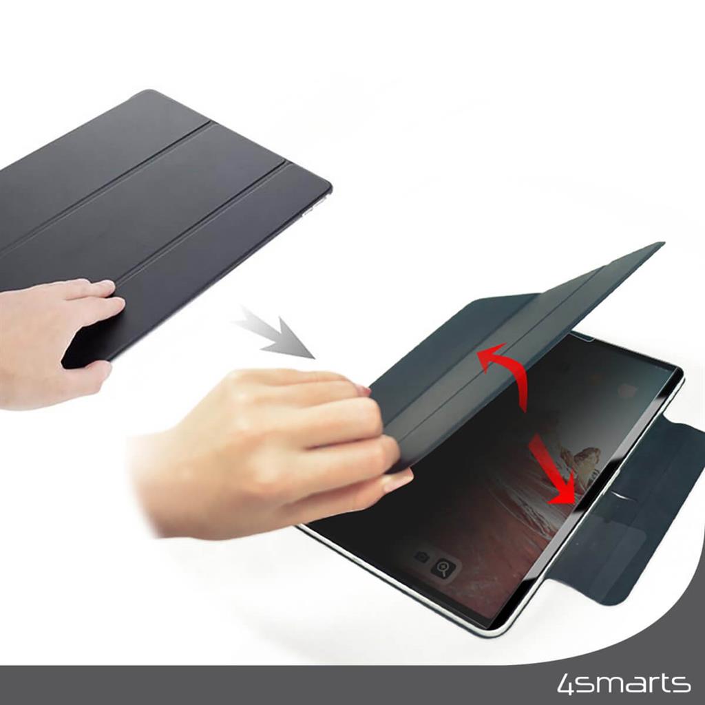Затъмняващ Стъклен Протектор за iPad 11th 2025 A16/ 10th 2022, 4Smarts Privacy Magnetic Glass, Черен (5)