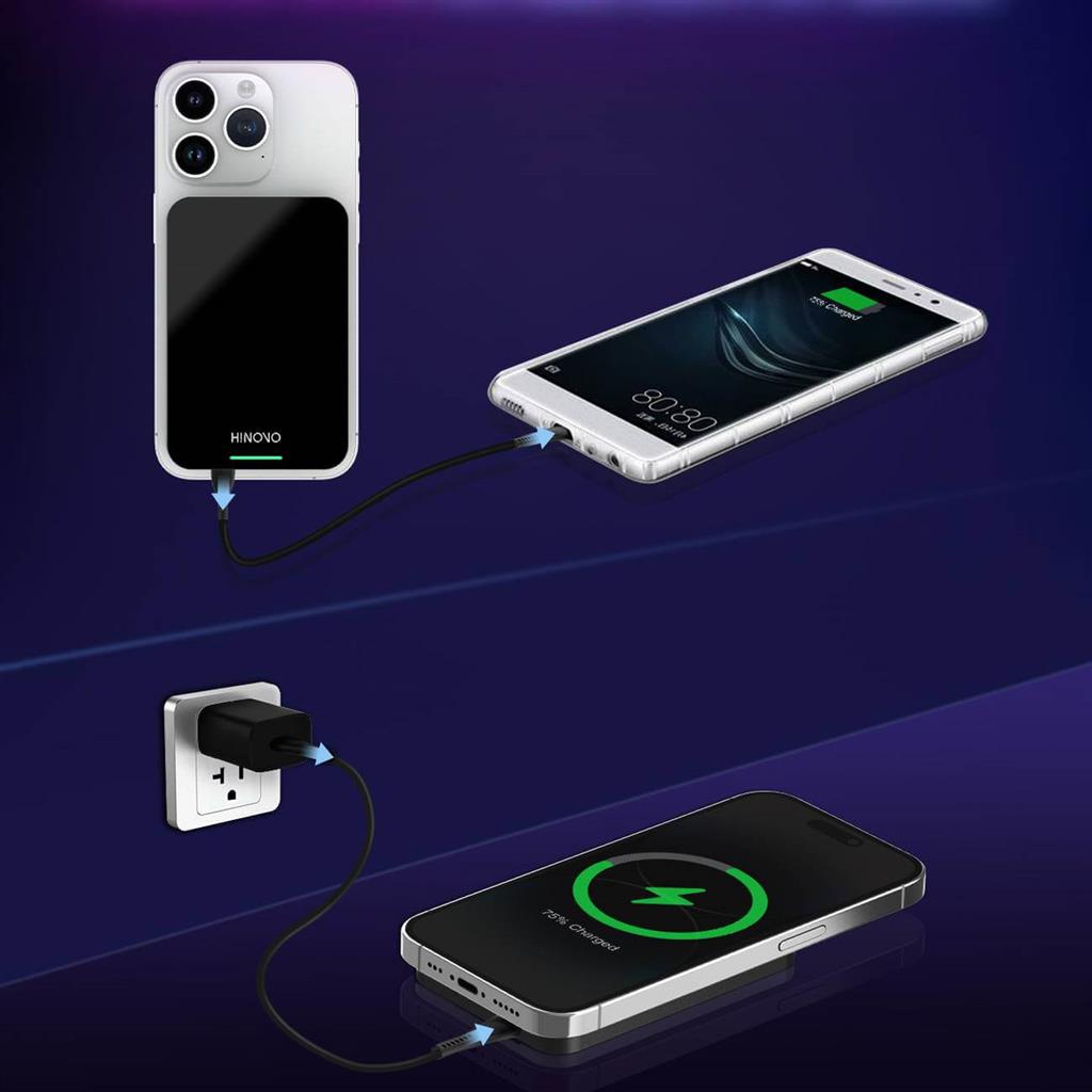 Magsafe Външна Батерия за iPhone, Hinovo MB1-5000XB, Черен (7)