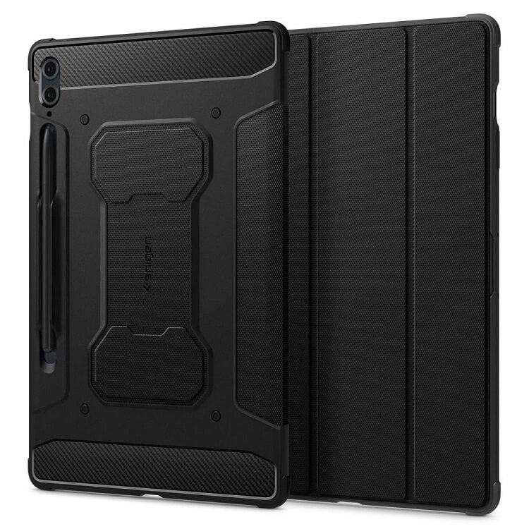 Противоударен Калъф за Samsung Tab S9 FE Plus, Spigen Rugged Armor Pro Case, Черен (2)