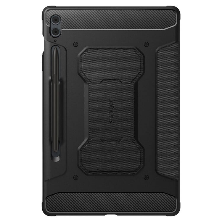 Противоударен Калъф за Samsung Tab S9 FE Plus, Spigen Rugged Armor Pro Case, Черен (3)