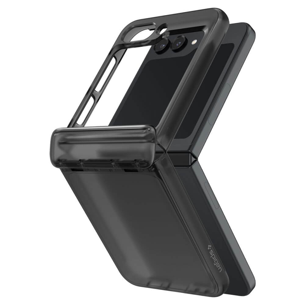 Матов Калъф с Предпазител за Samsung Z Flip 5, Spigen Thin Fit Pro Case, Черен (3)