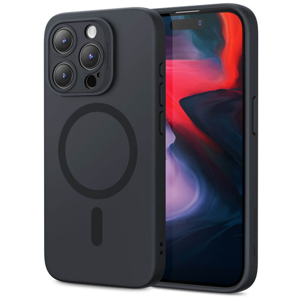 Magsafe Силиконов Калъф за iPhone 15 Pro Max, ESR Cloud Magnetic Case, Черен