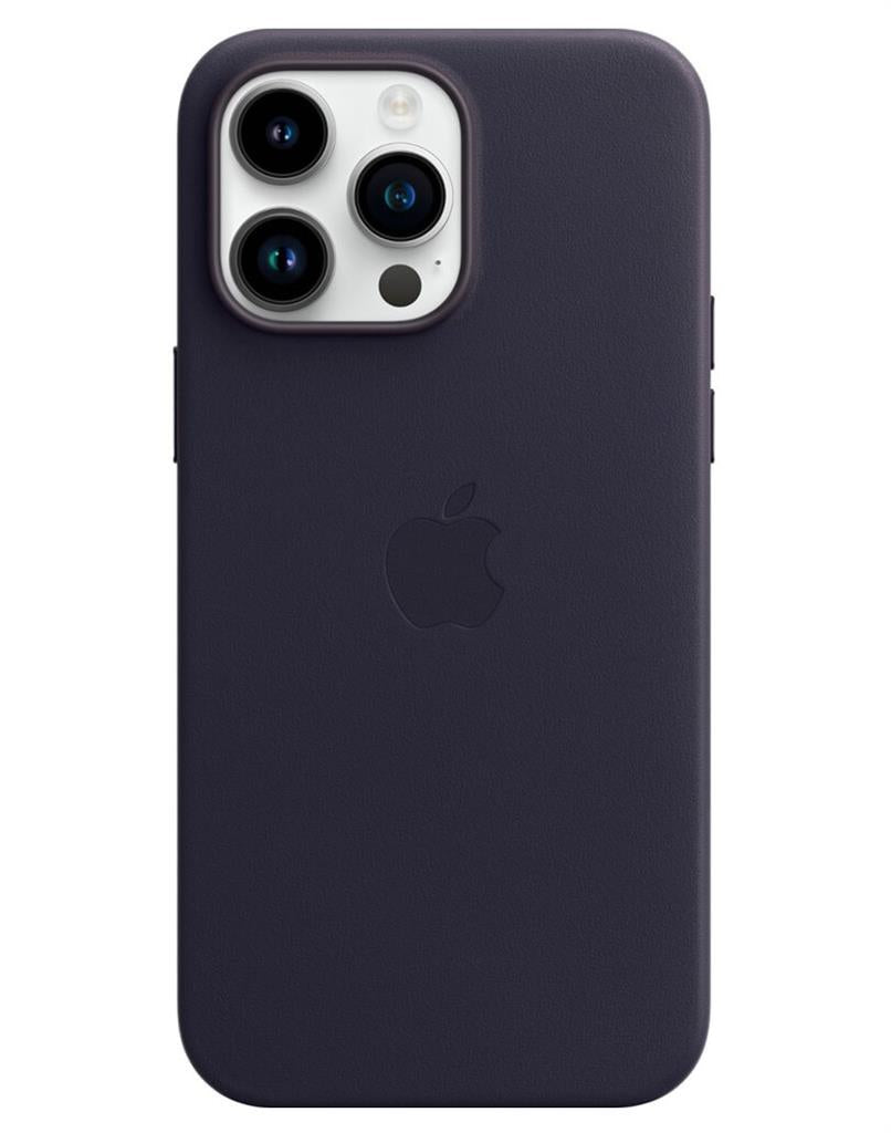 Оригинален Кожен Калъф за iPhone 14 Pro Max, Leather Magsafe Case MPPP3ZM/A, Тъмно Лилав (2)
