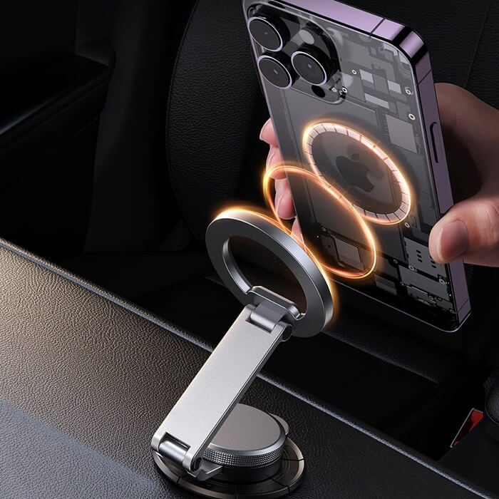 Magsafe Стойка за Кола, Joyroom Foldable Car Mount, Черен (4)