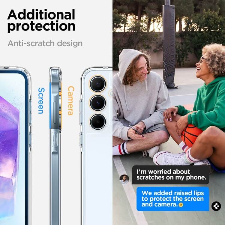 Противоударен Калъф за Samsung A35, Spigen Ultra Hybrid Case, Прозрачен (9)