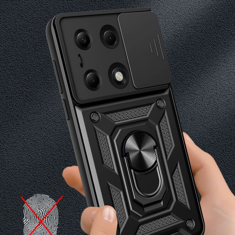 Калъф с Предпазител за Камера и Стойка за Xiaomi Redmi Note 13 4G, Tech-Protect Kickstand Pro Case, Черен (5)