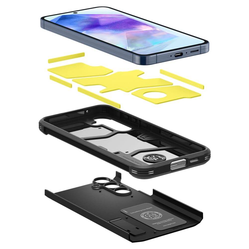 Противоударен Хибриден Калъф за Samsung A35, Spigen Tough Armor Case, Черен (6)