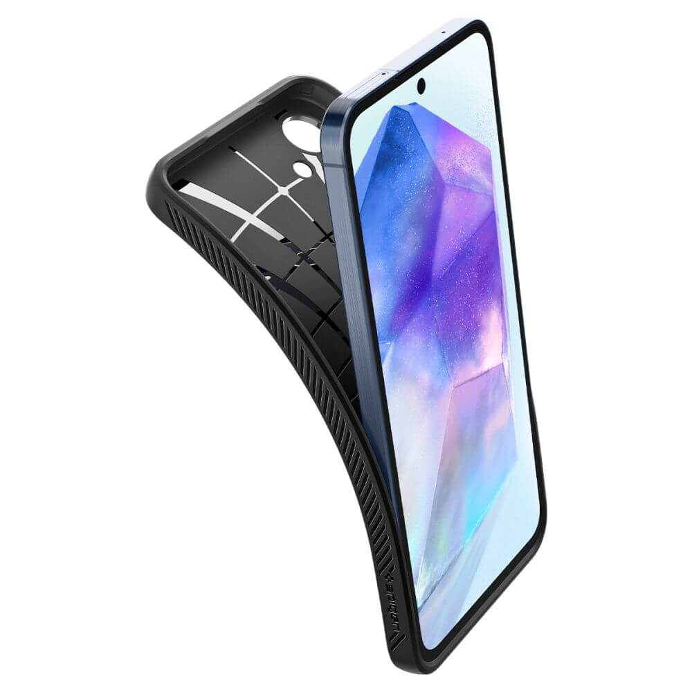 Противоударен Силиконов Калъф за Samsung A35, Spigen Liquid Air Case, Черен (7)