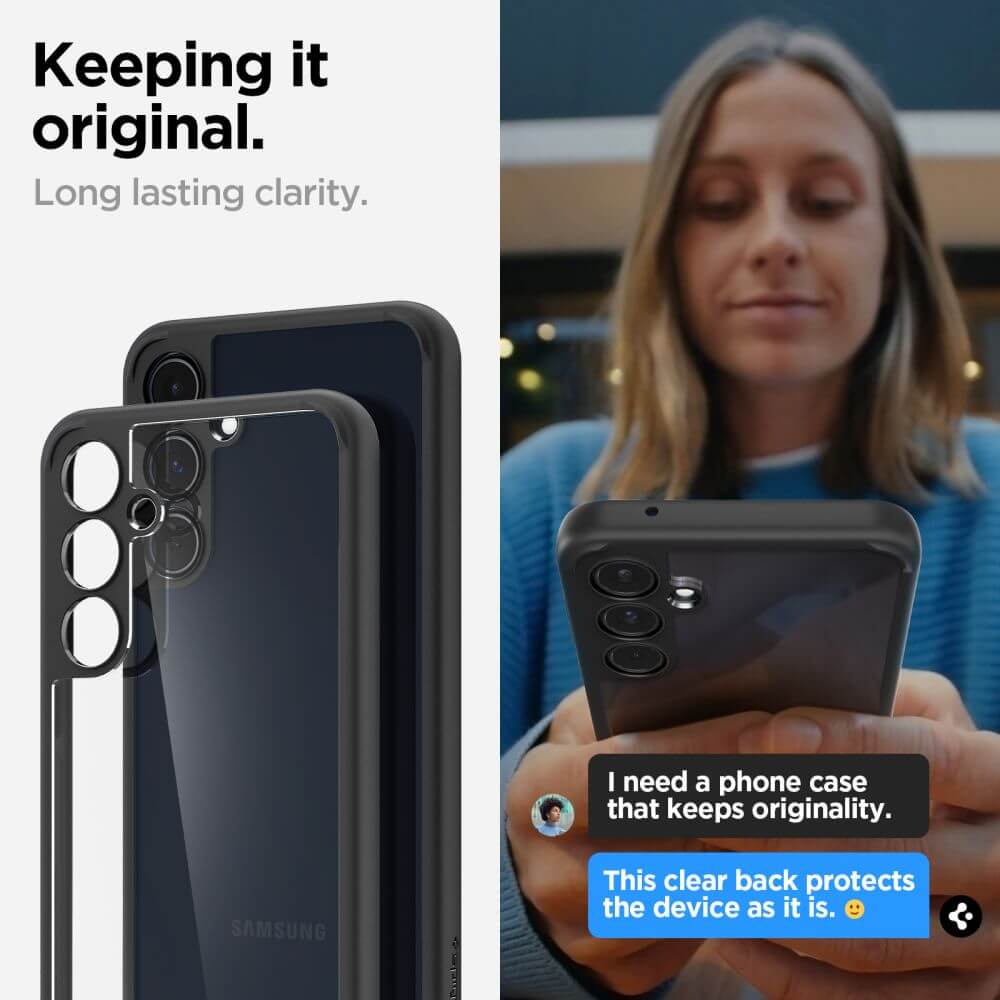 Противоударен Калъф за Samsung A55, Spigen Ultra Hybrid Case, Черен (7)