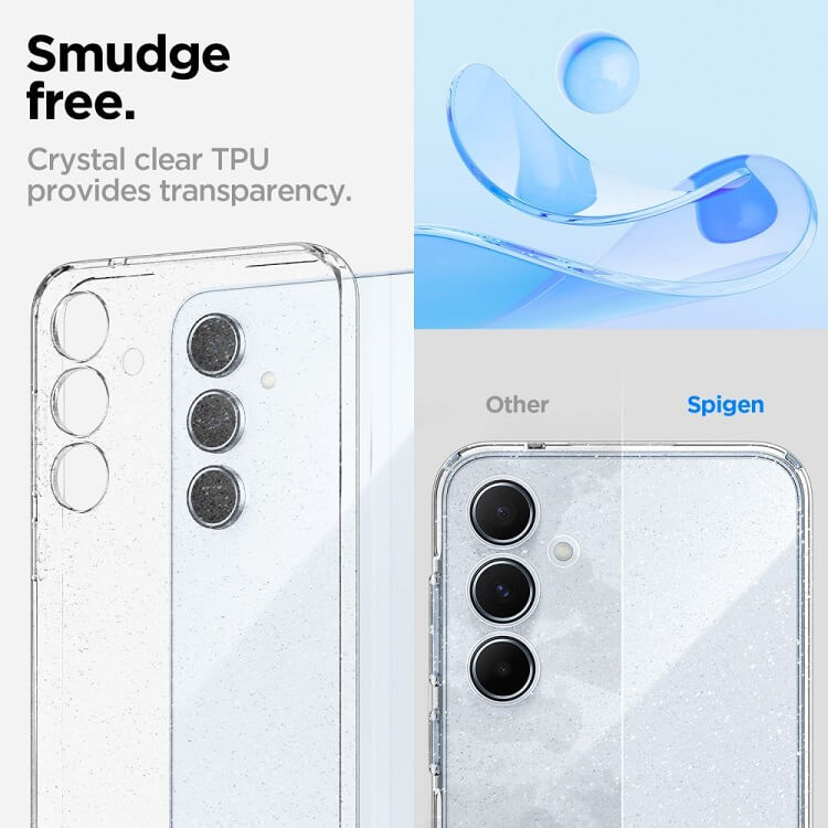 Блестящ Калъф за Samsung A55, Spigen Liquid Crystal Glitter Quartz Case, Прозрачен (7)