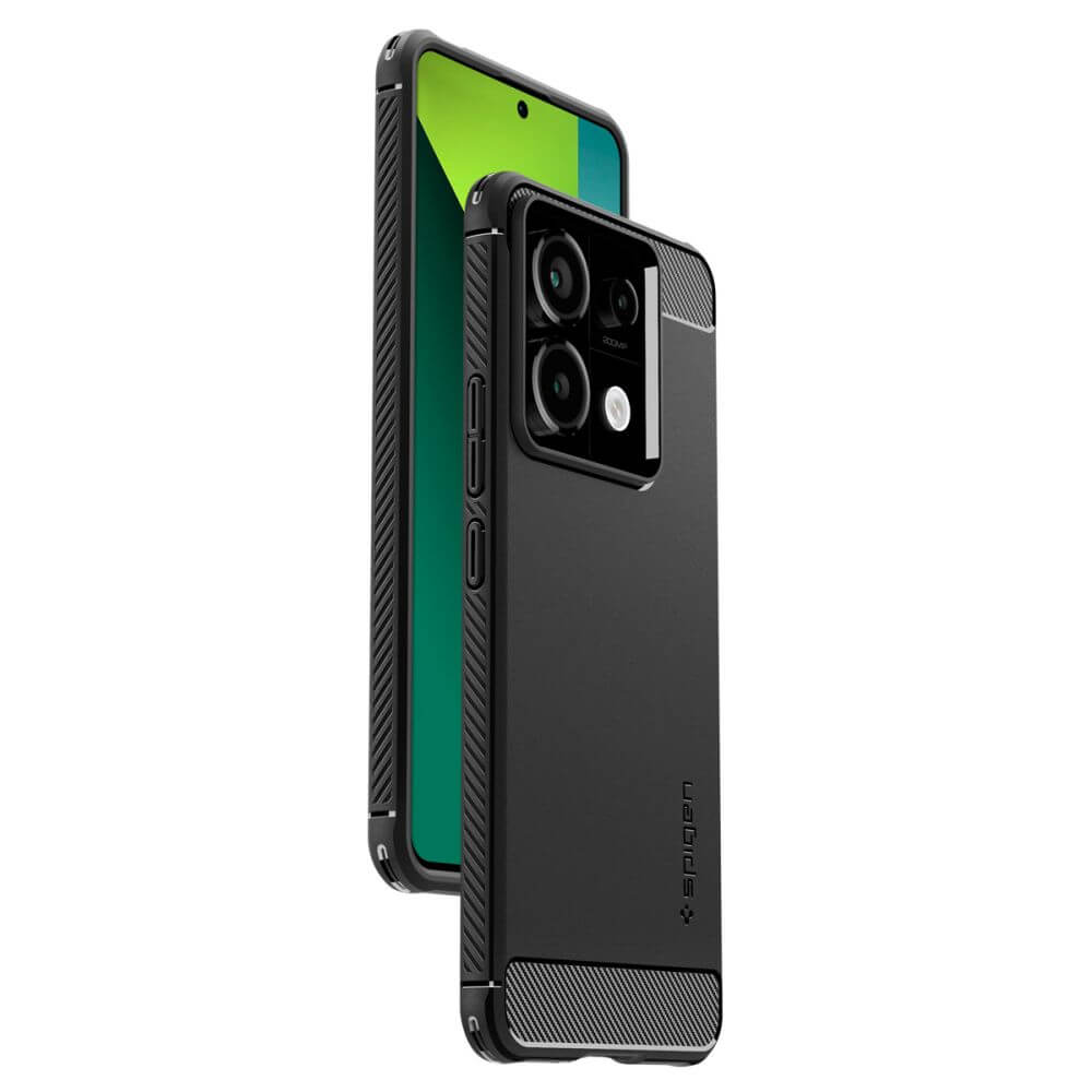 Противоударен Калъф за Xiaomi Redmi Note 13 Pro 5G, Spigen Rugged Armor Case, Черен (7)