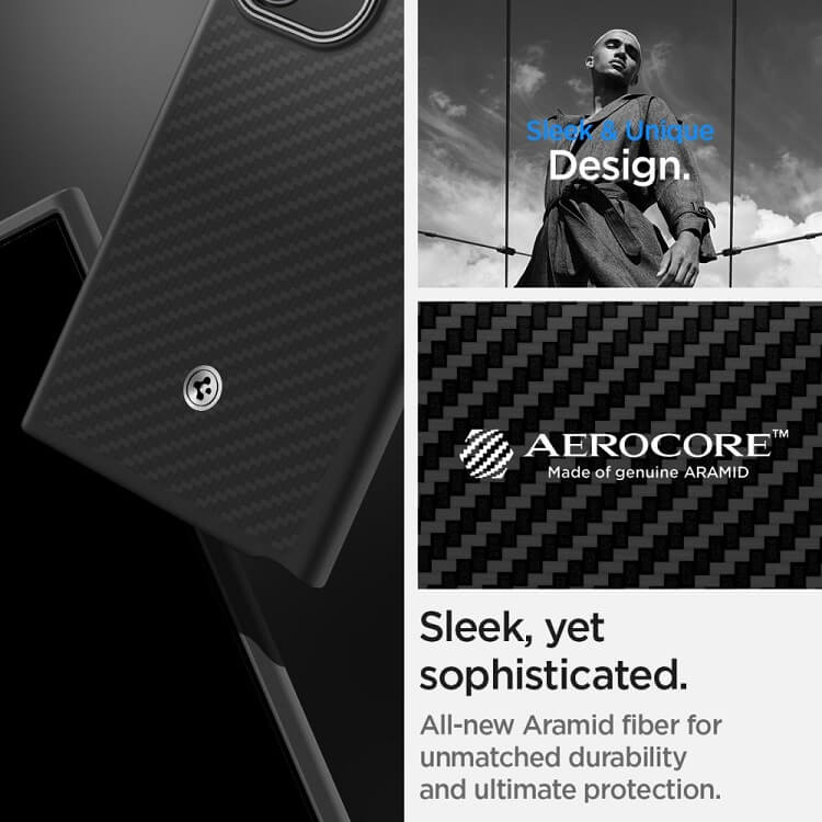 Тънък Калъф за Samsung S24 Ultra, Spigen Enzo Aramid Case, Черен (10)