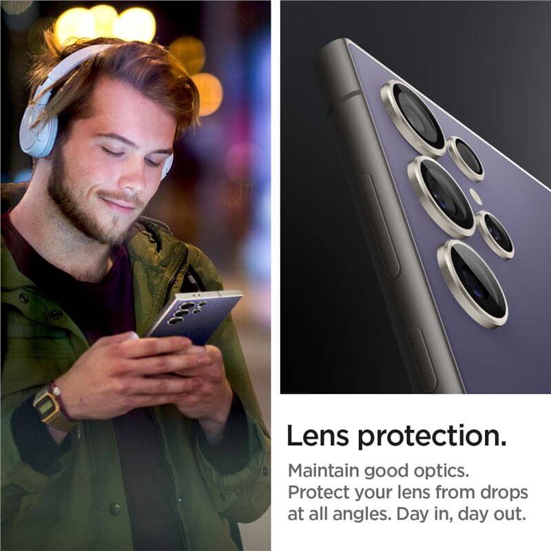 Протектор за Камерата на Samsung S24 Ultra, Spigen EZ Fit Optik Pro Glass tR 2бр., Лилав (5)