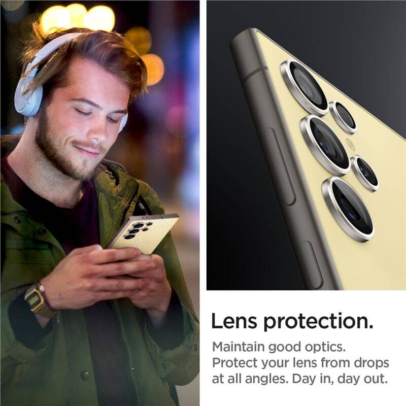 Протектор за Камерата на Samsung S24 Ultra, Spigen EZ Fit Optik Pro Glass tR 2бр., Жълт (6)