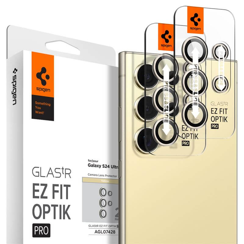 Протектор за Камерата на Samsung S24 Ultra, Spigen EZ Fit Optik Pro Glass tR 2бр., Жълт