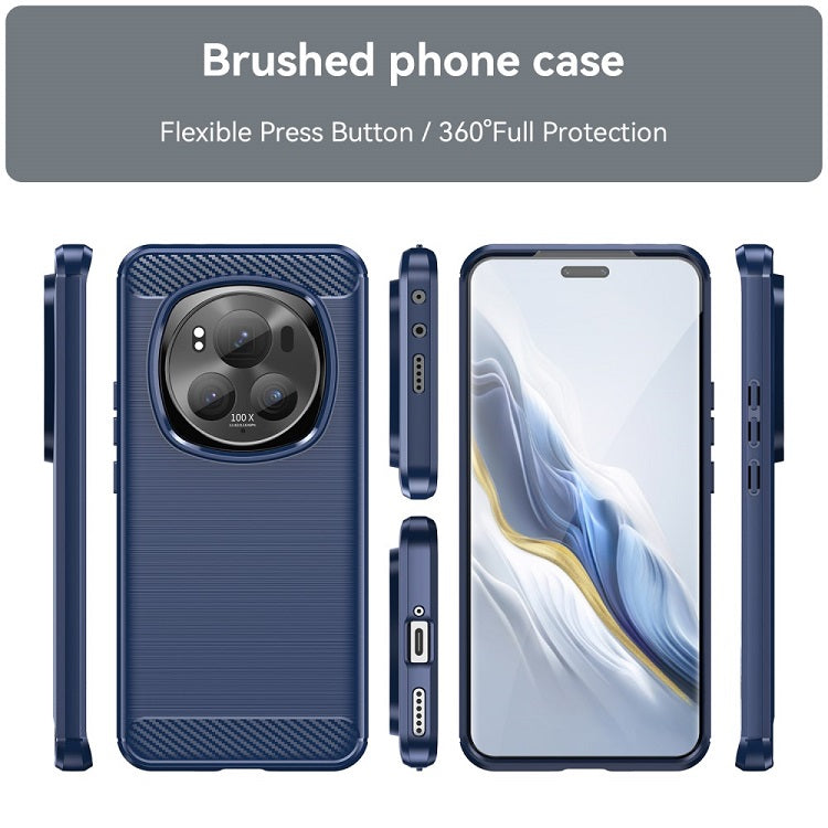 Противоударен Калъф за Honor Magic 6 Pro, Premium Carbon Case, Син (8)