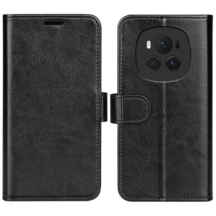 Кожен Калъф с Джобове за Honor Magic 6 Pro, Wallet Book Case, Черен