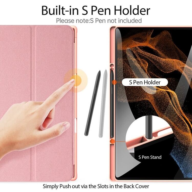 Калъф с Pen Поставка за Samsung Tab S8/S7 11", Dux Ducis Domo Case, Розов (3)