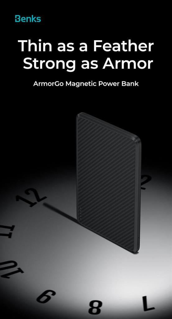 Magsafe Външна Батерия за iPhone, Benks Wireless ArmorGo 5000, Черен (5)