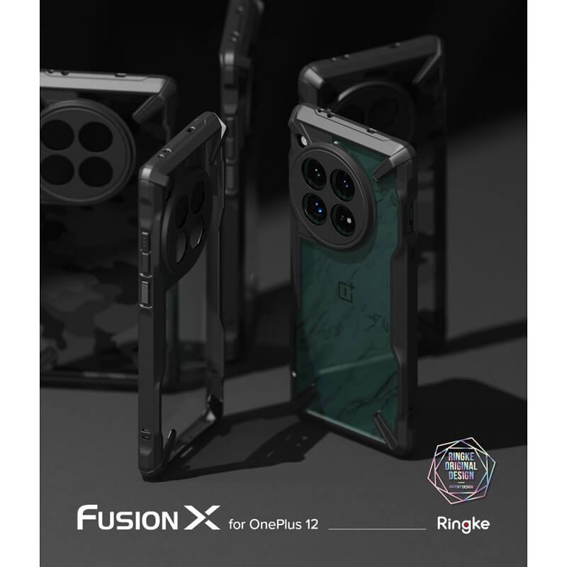 Противоударен Хибриден Калъф за Oneplus 12, Ringke Fusion X Case, Черен (12)