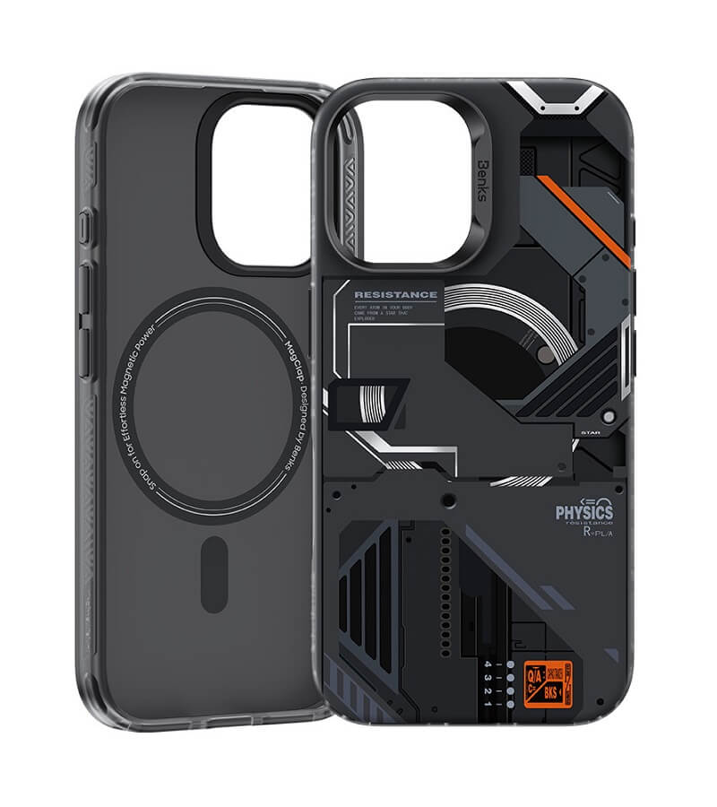 Magsafe Калъф за iPhone 16, Benks Magnetic Mecha Case, Черен (2)