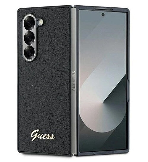 Блестящ Калъф за Samsung Z Fold 6, Guess Glitter Script Case, Черен