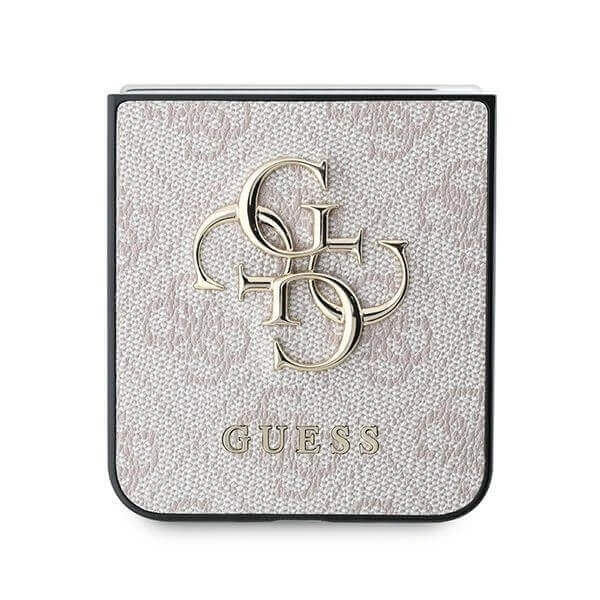 Кожен Калъф за Samsung Z Flip 7 FE/Z Flip 6, Guess Leather 4G Metal Logo Case, Розов (4)