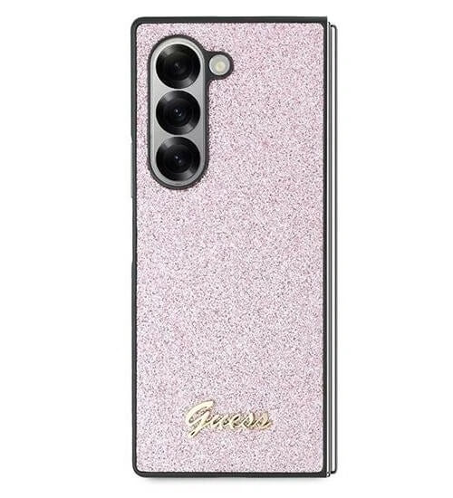 Блестящ Калъф за Samsung Z Fold 6, Guess Glitter Script Case, Розов (3)