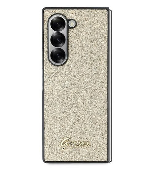 Блестящ Калъф за Samsung Z Fold 6, Guess Glitter Script Case, Златист (3)