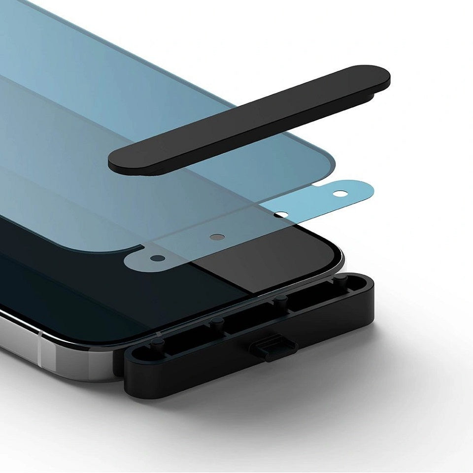 Затъмняващ Протектор за iPhone 15 Pro Max, Ringke Privacy Tempered Glass, Черен (3)