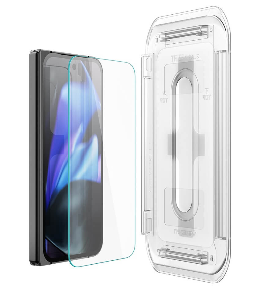 Протектор за Външния Дисплей за Google Pixel 9 Pro Fold, Spigen EZ Fit Glass 2бр., Прозрачен (3)