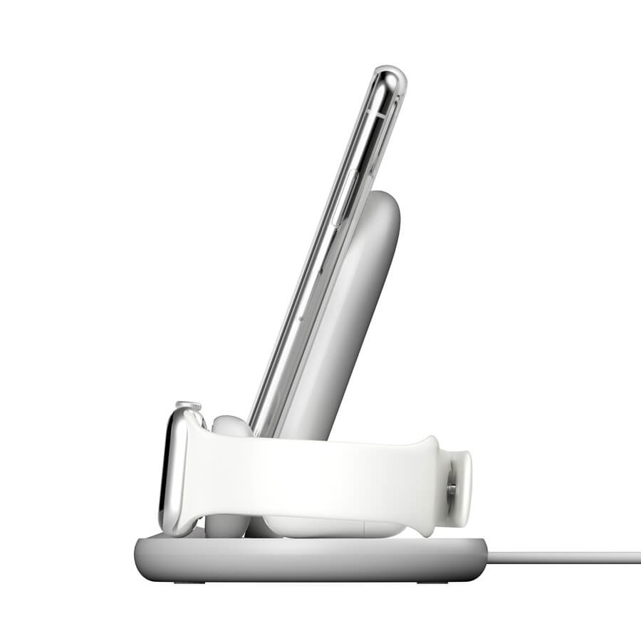 Безжично Зарядно 3в1, Belkin Boost Charge Wireless, Бял (4)